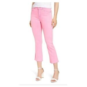 7 For All Mankind Women's High Rise Slim‎ Kick Crop jeans sz 24 Pink retail $189